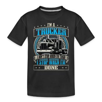 LKW Fahrer - Kinder Premium Bio T-Shirt - Schwarz - Vorne