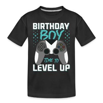 Geburtstagskind Zeit, um Videospiel Geburtstag zu verbessern - Kinder Premium Bio T-Shirt - Schwarz - Vorne