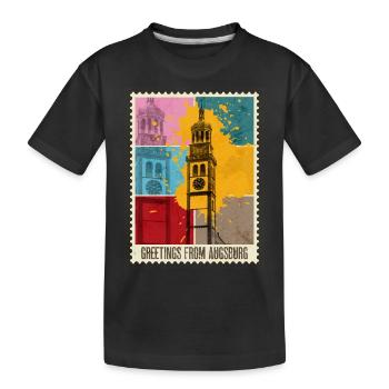 Augsbourg Allemagne Ville Skyline Timbre Poste Coloré - T-shirt bio Premium Enfant - noir - Devant