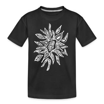 Flower weiß - Kinder Premium Bio T-Shirt - Schwarz - Vorne
