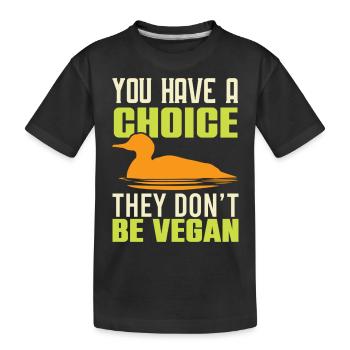 veggie vegan quote - Kids' Premium Organic T-Shirt - black - Front