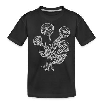 Augen Pflanze - Kinder Premium Bio T-Shirt - Schwarz - Vorne