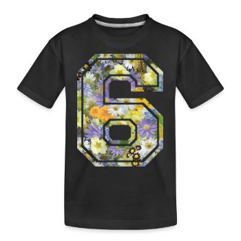 Numero 6 fleur, Équipe Foot, basket université - T-shirt bio Premium Enfant - noir - Devant