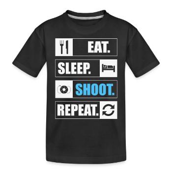 Eat Sleep Shoot Repeat - Kinder Premium Bio T-Shirt - Schwarz - Vorne