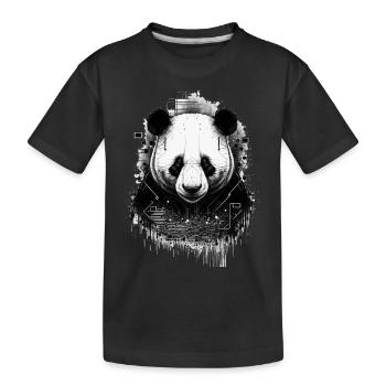 Futuristischer Panda - Kinder Premium Bio T-Shirt - Schwarz - Vorne
