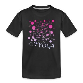 Yoga Om Namaste - Kinder Premium Bio T-Shirt - Schwarz - Vorne