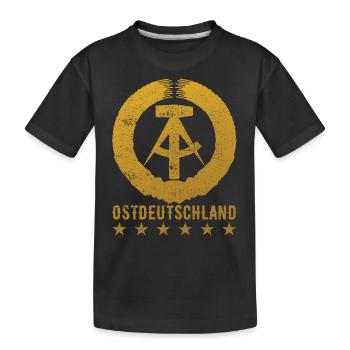 DDR Osten Ostdeutschland Geschenk - Kinder Premium Bio T-Shirt - Schwarz - Vorne