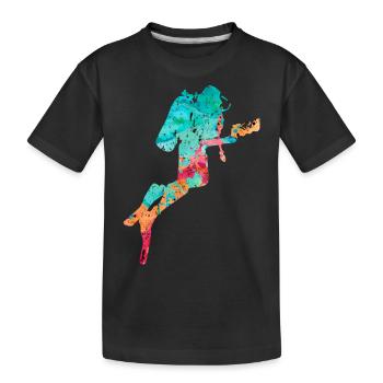 Tiefseetaucher und Taucher PopArt - Kinder Premium Bio T-Shirt - Schwarz - Vorne