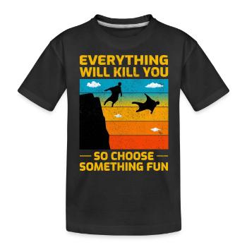 Wingsuit fliegen Base Jumping Fallschirmspringen Wingsuiting - Kinder Premium Bio T-Shirt - Schwarz - Vorne