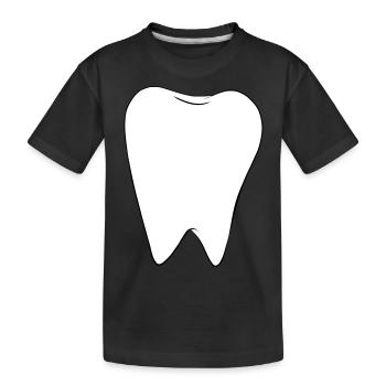 White tooth - Kids' Premium Organic T-Shirt - black - Front