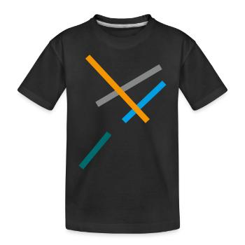 Minimal Streifen Design - Kinder Premium Bio T-Shirt - Schwarz - Vorne