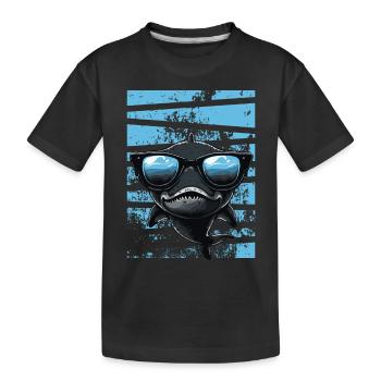 Requin cool - T-shirt bio Premium Enfant - noir - Devant