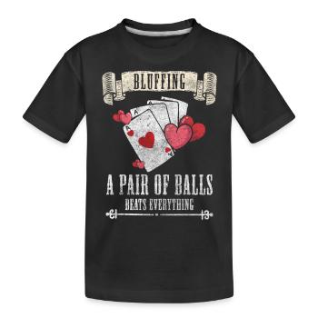 Kartenspiel Karte Blackjack All In - Kinder Premium Bio T-Shirt - Schwarz - Vorne