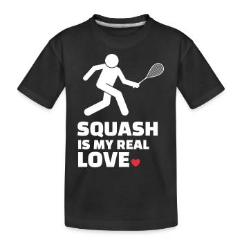 Ich Liebe squash - Kinder Premium Bio T-Shirt - Schwarz - Vorne