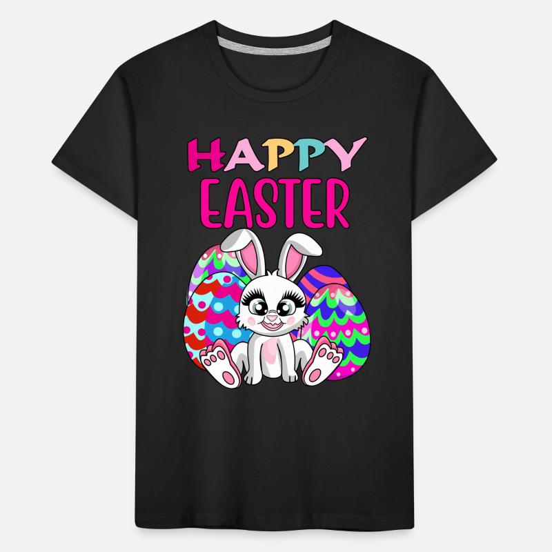 Happy easter, Easter bunny, Easter eggs, sayings Kids' Premium Organic T-Shirt