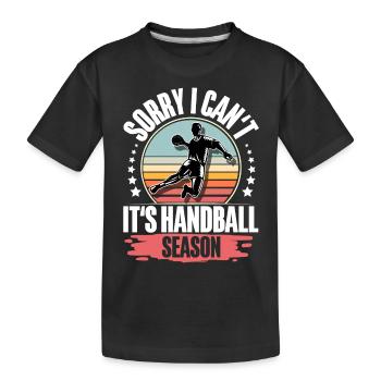 Handball Handballer - Kinder Premium Bio T-Shirt - Schwarz - Vorne