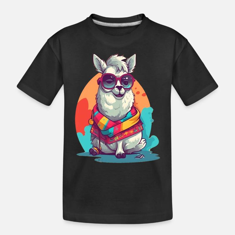Pas de drame, juste du lama ! - T-shirt bio Premium Enfant - noir