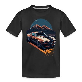 Muscle Car Power - Kinder Premium Bio T-Shirt - Schwarz - Vorne
