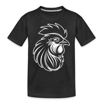 Poulet Poulailler Volaille Coq Ferme - T-shirt bio Premium Enfant - noir - Devant