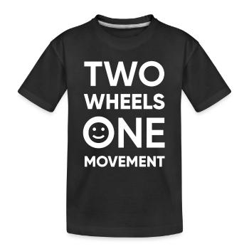 HappyBike - Two Wheels One Movement - white - Kinder Premium Bio T-Shirt - Schwarz - Vorne