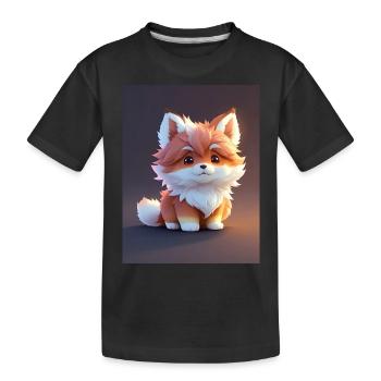 Chibi Kitsune Ein süßes Anime Fuchs-Design - Kinder Premium Bio T-Shirt - Schwarz - Vorne