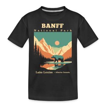 Vintage Retro Canadian Banff National Park - Kinder Premium Bio T-Shirt - Schwarz - Vorne