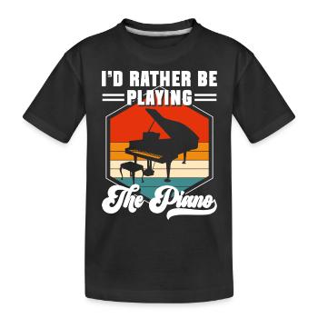 Pianiste Musique Concert de Musique Classique - T-shirt bio Premium Enfant - noir - Devant