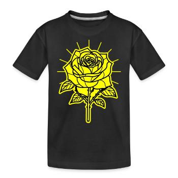 Rose Blume Dornen - Kinder Premium Bio T-Shirt - Schwarz - Vorne