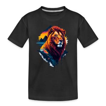 Illustration abstraite du lion - T-shirt bio Premium Enfant - noir - Devant