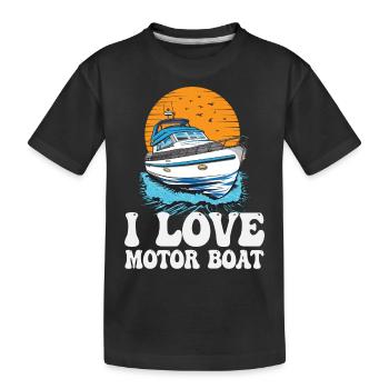J’aime la parade de bateaux à moteur Citation de bateau à moteur - T-shirt bio Premium Enfant - noir - Devant