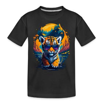 Mignon bébé tigre - T-shirt bio Premium Enfant - noir - Devant