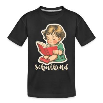 Schulkind, Erste Klasse - Kinder Premium Bio T-Shirt - Schwarz - Vorne