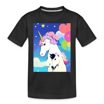 Maman + Licorne enfant - T-shirt bio Premium Enfant - noir - Devant