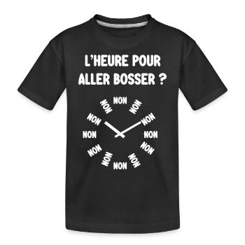 heure pour aller bosser - T-shirt bio Premium Enfant - noir - Devant