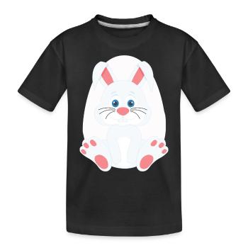 Lapin de Pâques mignon et œuf - T-shirt bio Premium Enfant - noir - Devant