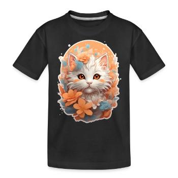 Kitty au pays des merveilles - T-shirt bio Premium Enfant - noir - Devant