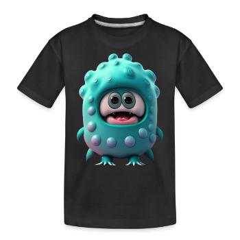 Joyeux Halloween mignon monstre marin langue effrayante - T-shirt bio Premium Enfant - noir - Devant