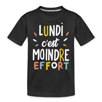 Lundi c'est moindre effort - T-shirt bio Premium Enfant - noir - Devant