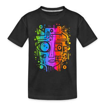 Graffiti Street Art Spray Vintage Schablone Retro - Kinder Premium Bio T-Shirt - Schwarz - Vorne