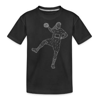 Handballerin im Schuss, weiss Design - Kinder Premium Bio T-Shirt - Schwarz - Vorne