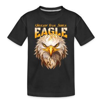 Adler Adlerkopf Raubvogel Greifvogel Tier Natur - Kinder Premium Bio T-Shirt - Schwarz - Vorne