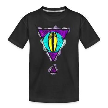 Alien Monster Eye with Triangle Dimensional Aperture - Kids' Premium Organic T-Shirt - black - Front