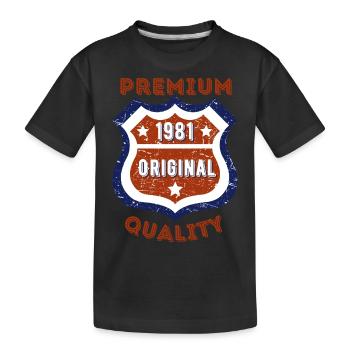Qualité premium 1981 - T-shirt bio Premium Enfant - noir - Devant