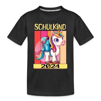 School Child 2024 Unicorn School School Student - Kids' Premium Organic T-Shirt - black - Front
