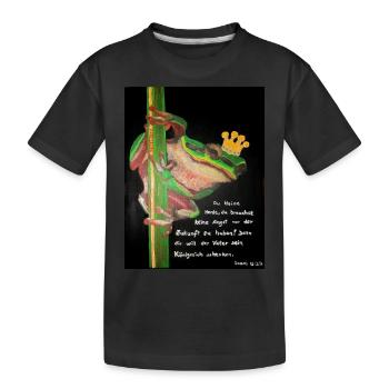 little frog, flock not afraid of the future - Kids' Premium Organic T-Shirt - black - Front