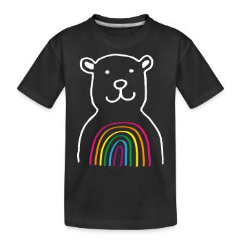 BAER RAINBOW white colored - Kinder Premium Bio T-Shirt - Schwarz - Vorne