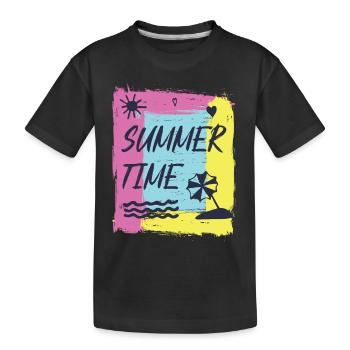 Summertime joy. - Kids' Premium Organic T-Shirt - black - Front