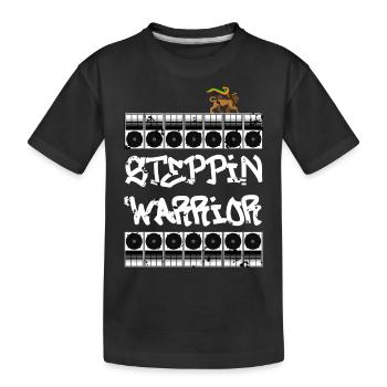 Steppin Warrior - Kids' Premium Organic T-Shirt - black - Front