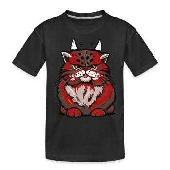 Chat satanique chats petit diable Satan Halloween - T-shirt bio Premium Enfant - noir - Devant