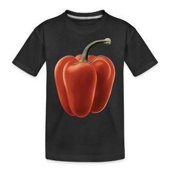 Paprika Geschenk - Kinder Premium Bio T-Shirt - Schwarz - Vorne